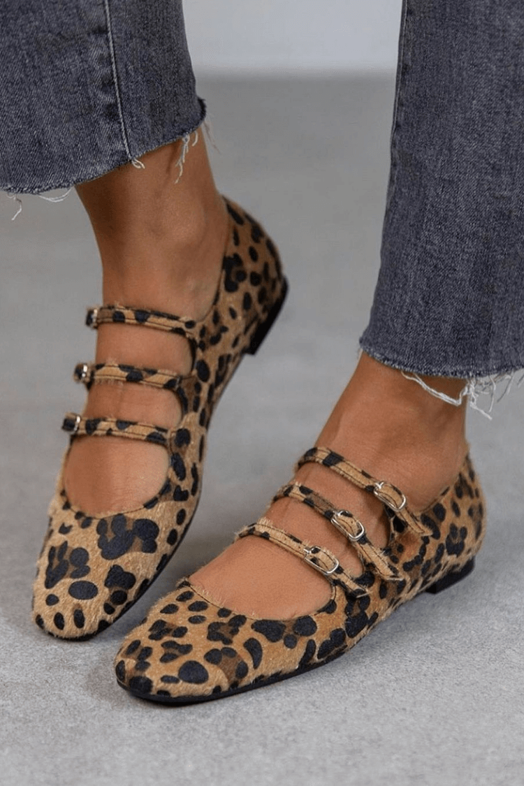 LEOPARDINA | Elegante ballerina's met dierenprint bandjes voor een onweerstaanbare stijl