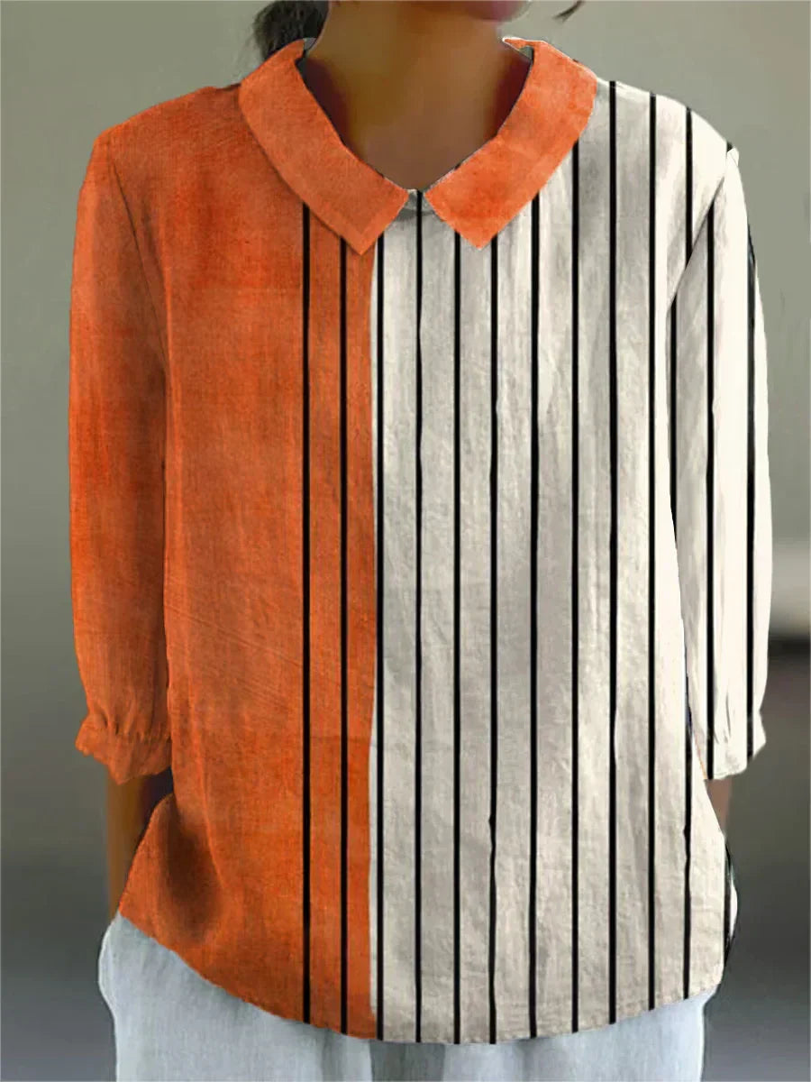 Solène – Elegant Two-Tone Blouse