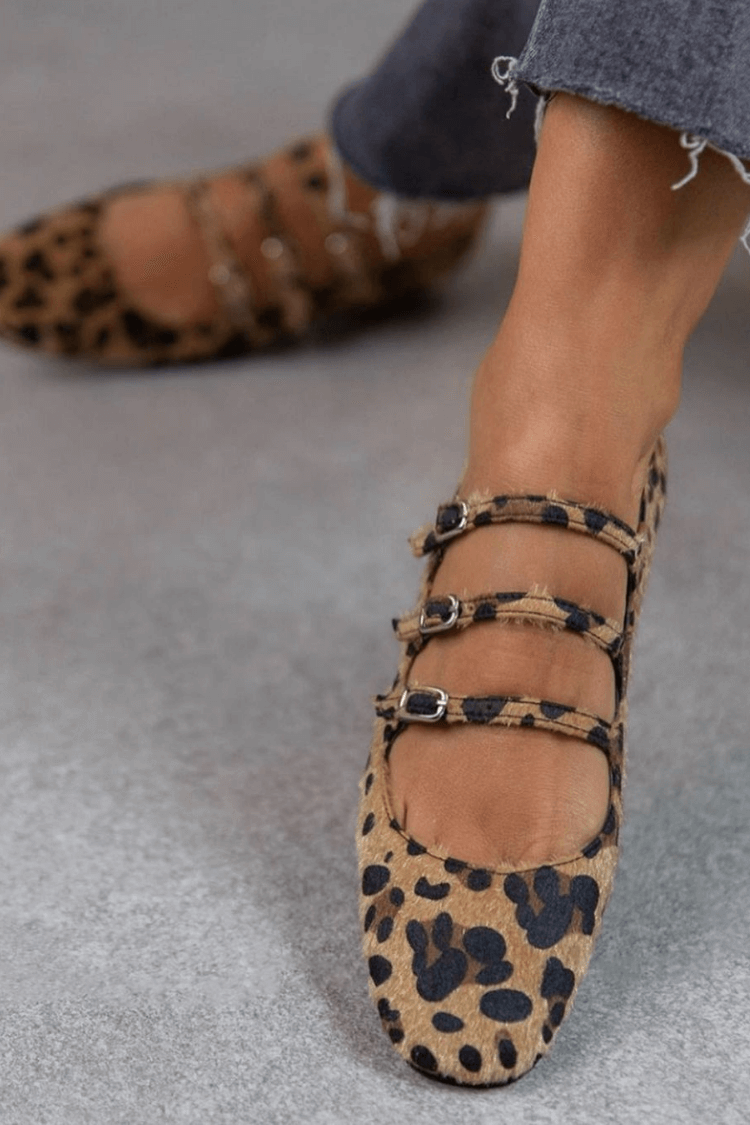 LEOPARDINA | Elegante ballerina's met dierenprint bandjes voor een onweerstaanbare stijl