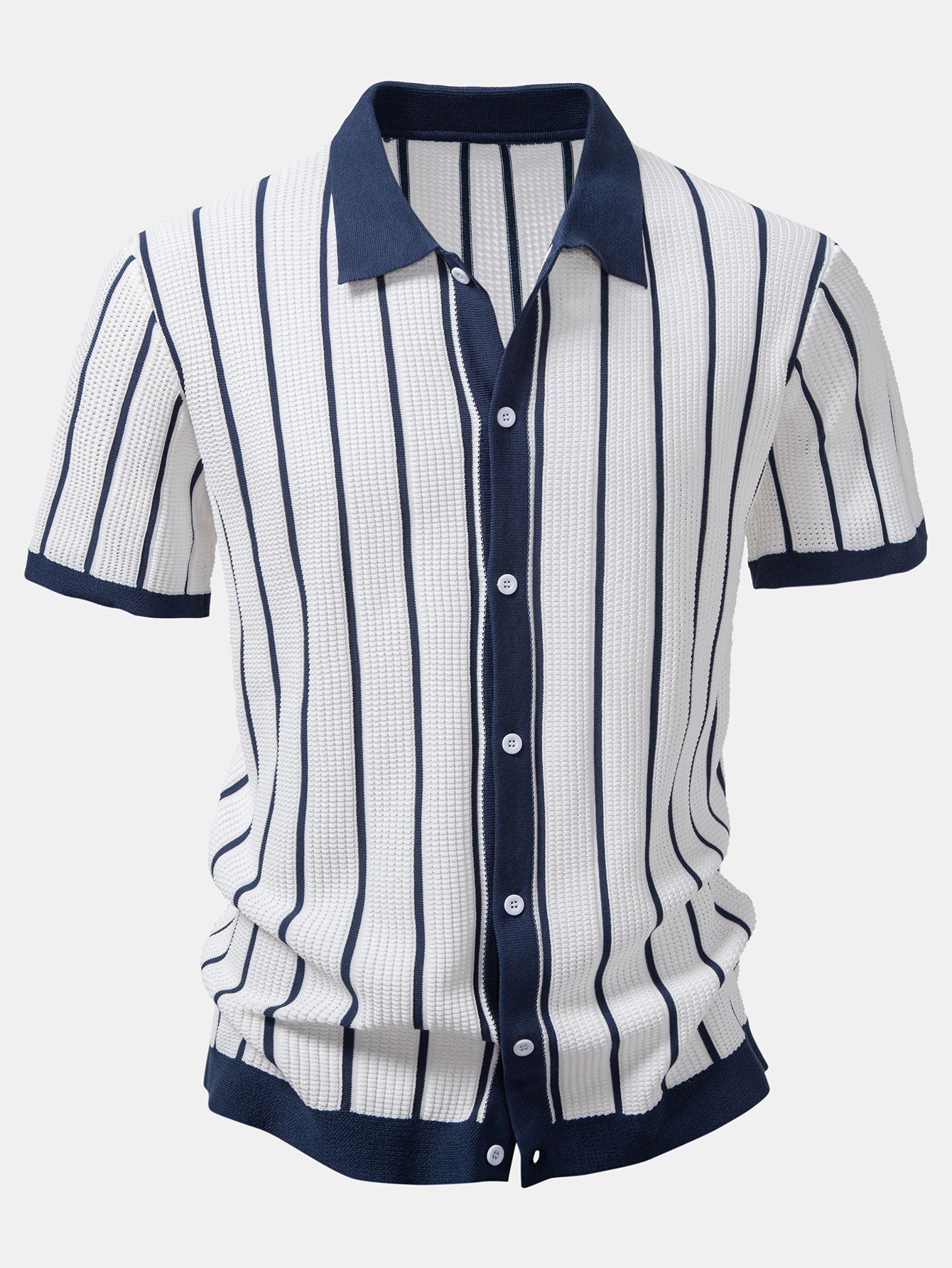 Gestreept gebreid shirt met knopen