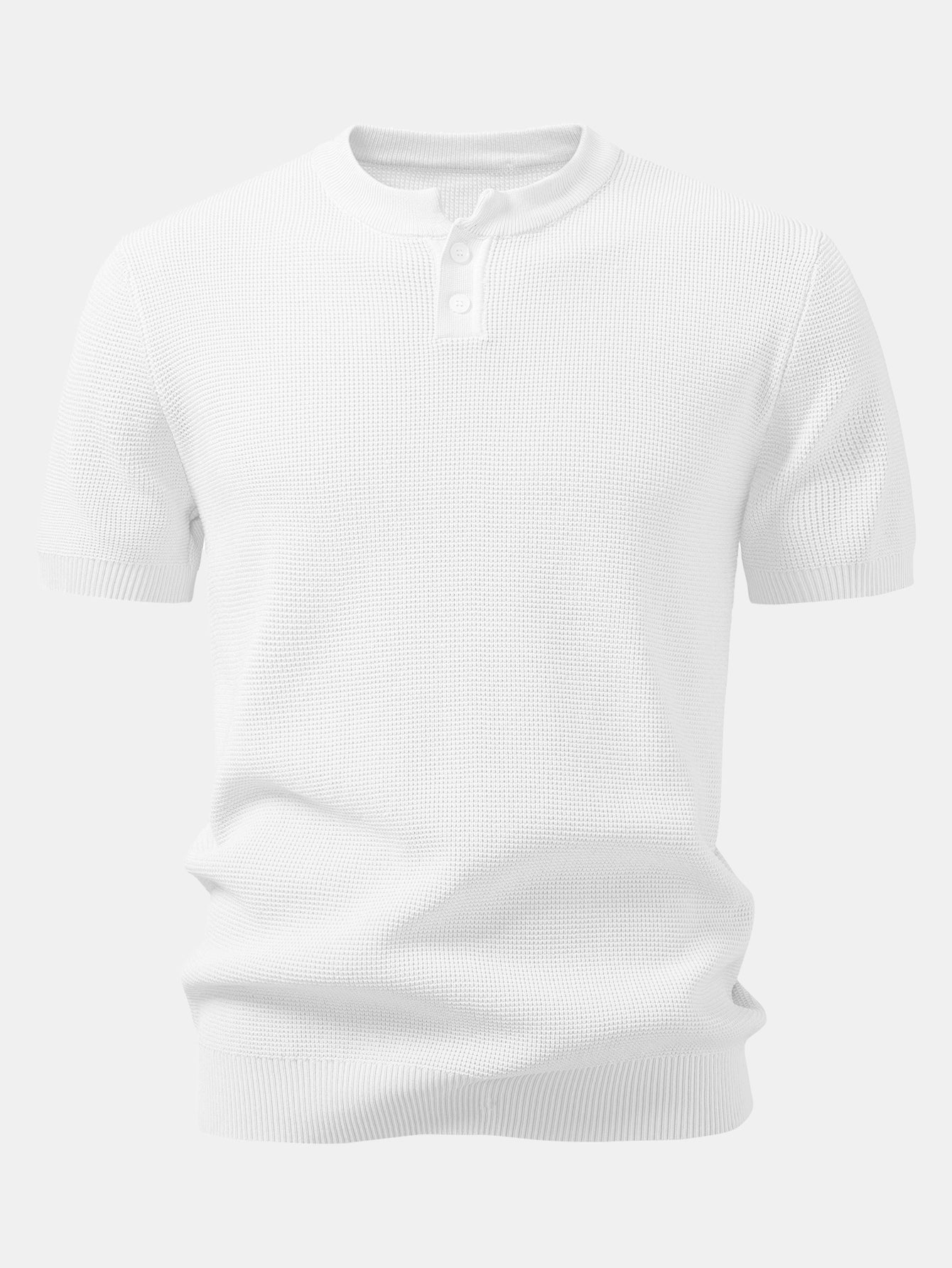 Waffle Knit Henley Shirt