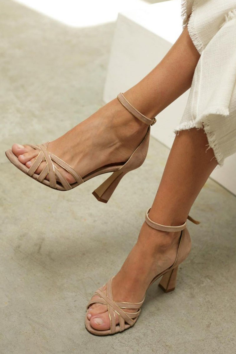 Marona™ | Elegante patchwork sandalen met ronde neus en dunne hak voor een verfijnde stijl