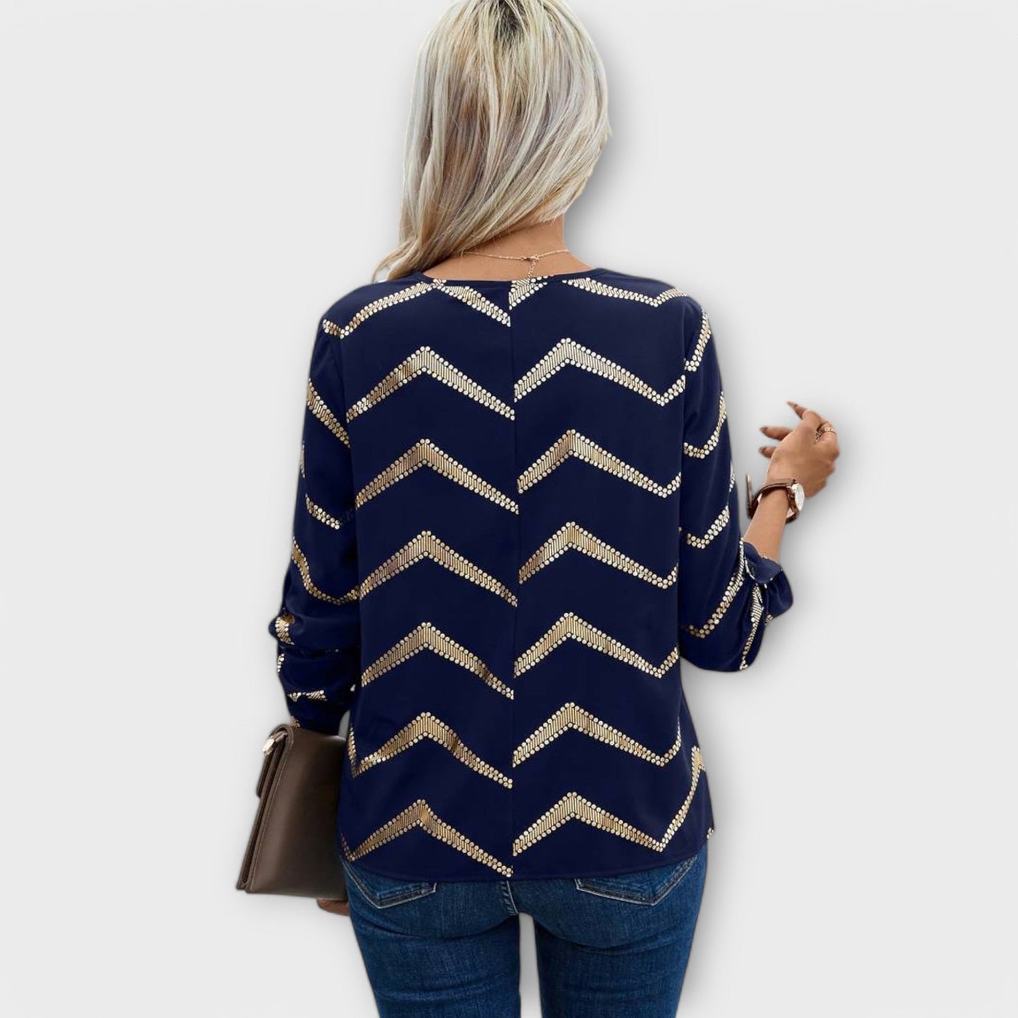Emma – Tijdloze Chic Blouse met Halve Rits