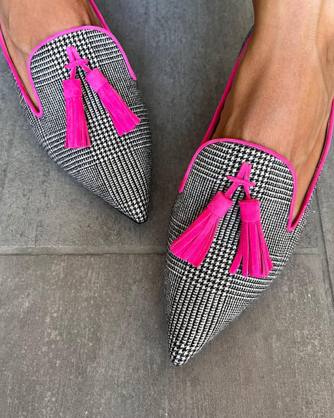 NADINE | Elegante puntige instappers met comfortabele kwastjes