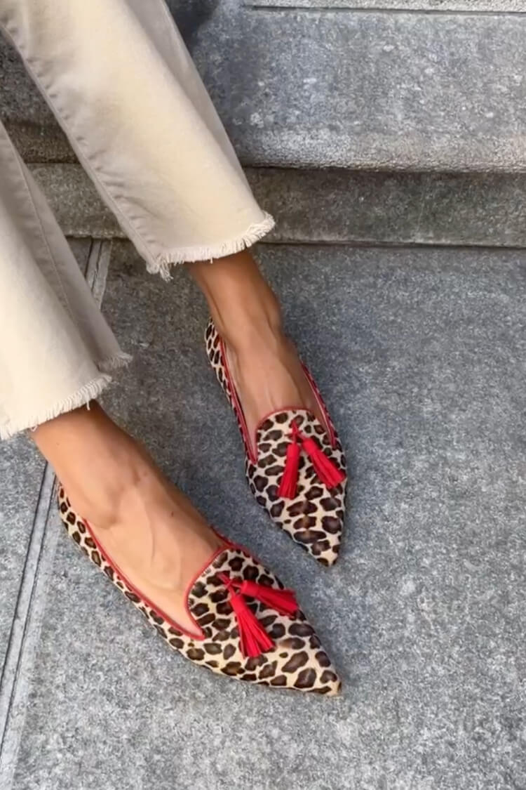 SAVINA | Elegante puntige mocassins met franjes voor een verfijnde look