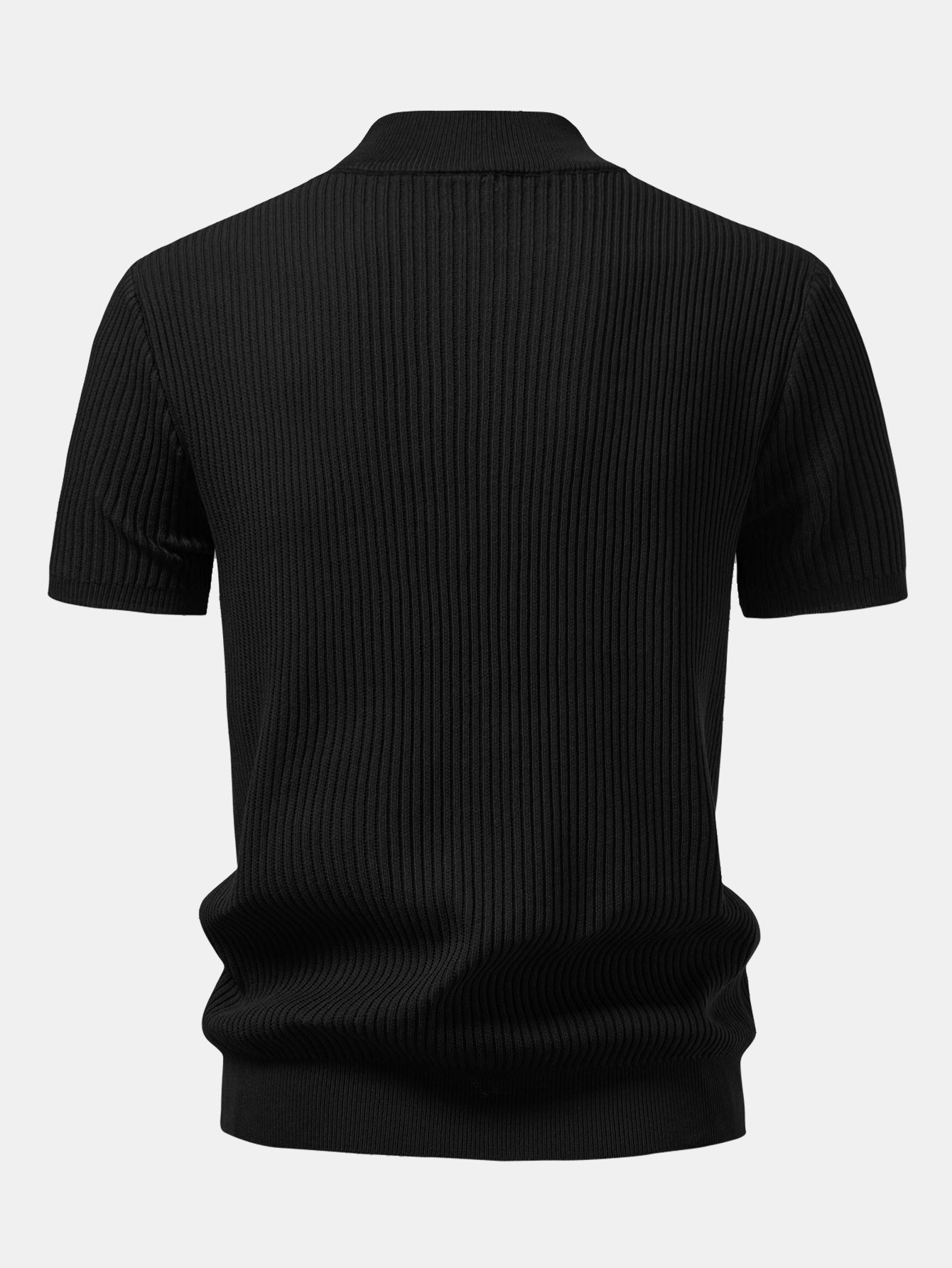 Geribbelde Coltrui - Gebreide T-shirt