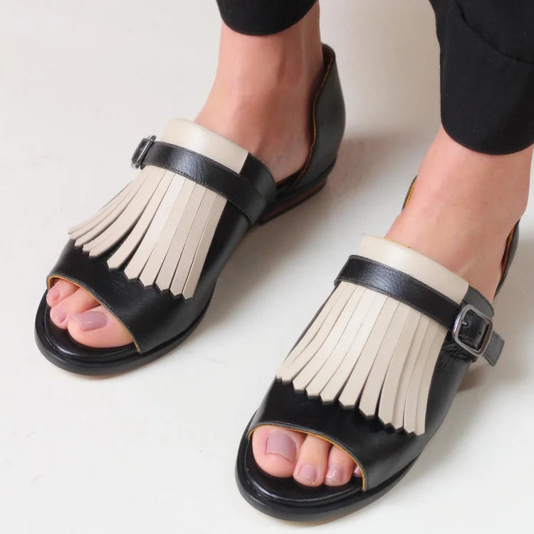 LUCREZIA | Elegante Sandalen met Platform en Modieuze Fringes