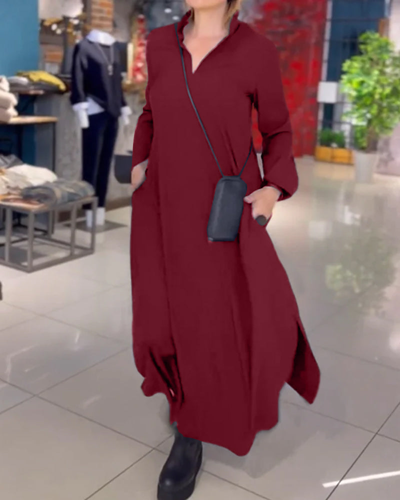 Mila | Lange Jurk met Zijsplit