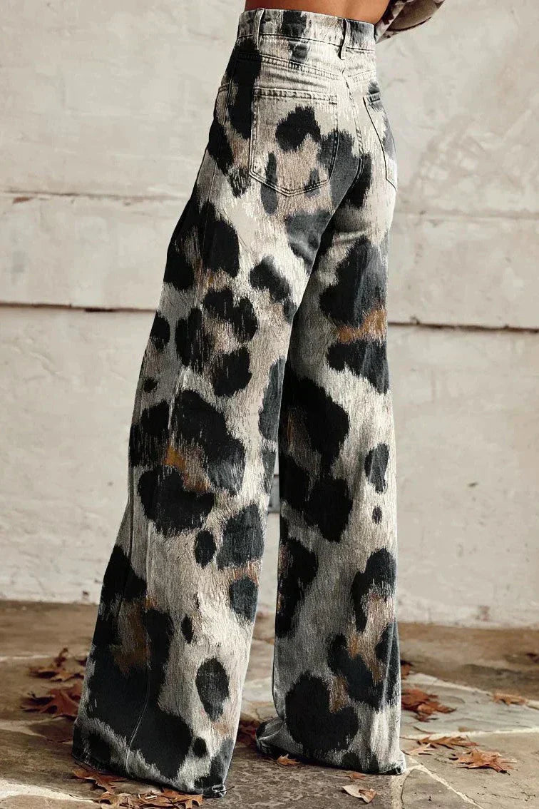 Harper | Wilde Borstel Luipaard Flare Broek