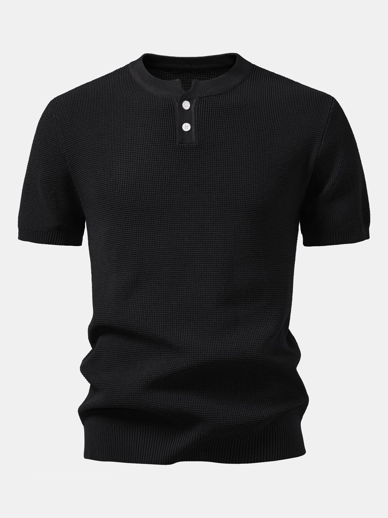 Waffle Knit Henley Shirt