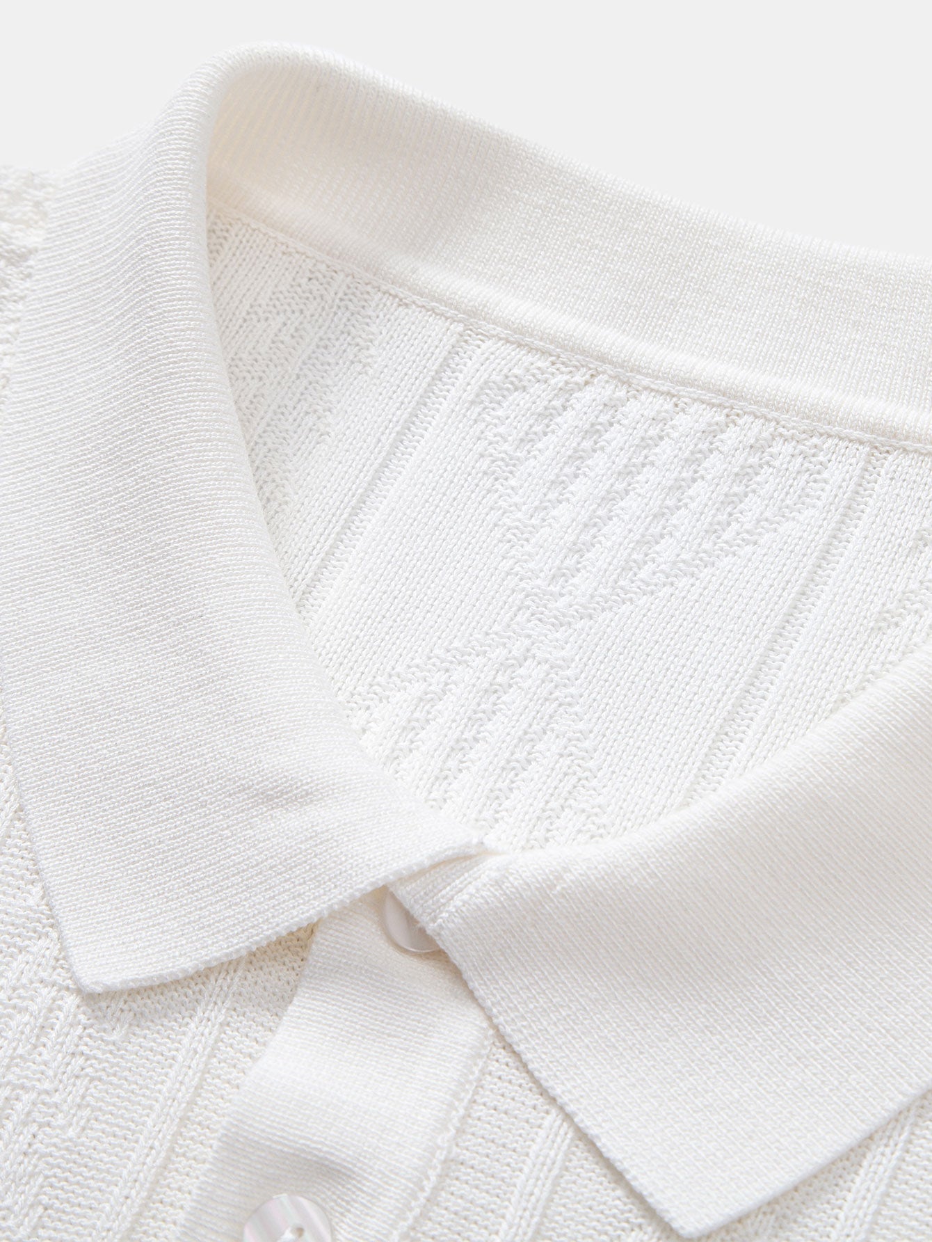 Geometric Jacquard Knit Polo Shirt