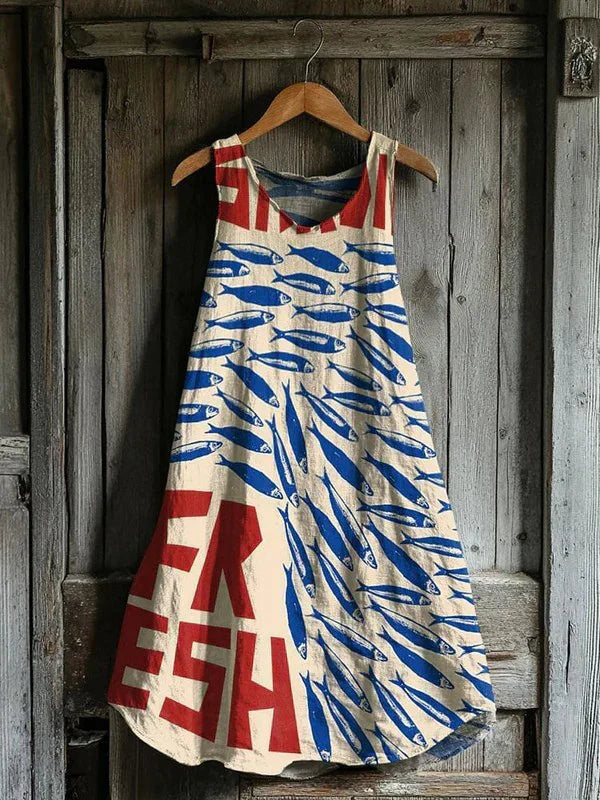 Marinette – Jurk met sardinesmotief