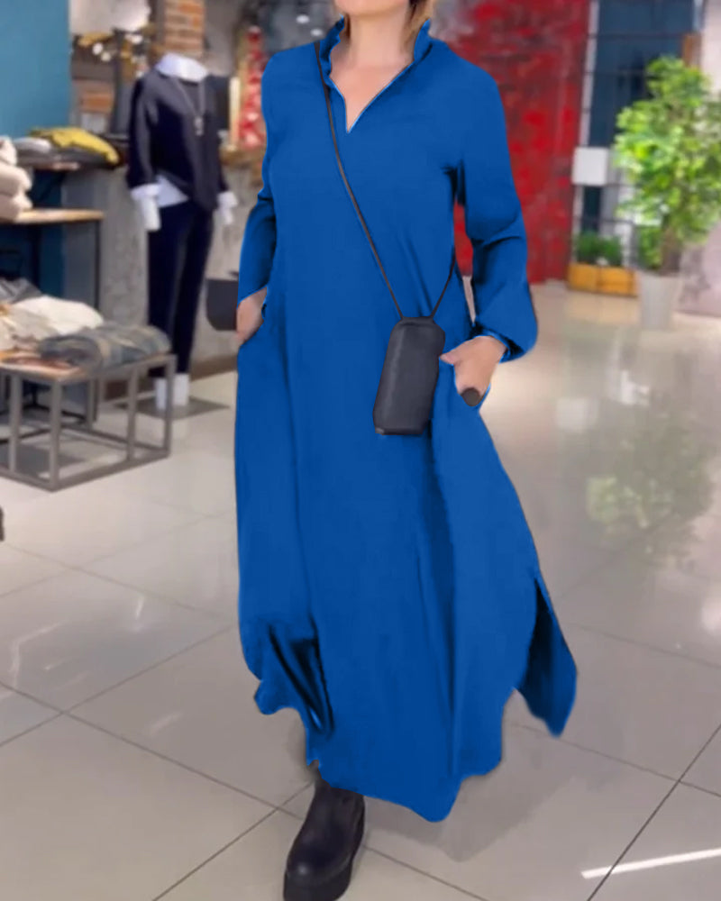 Mila | Lange Jurk met Zijsplit