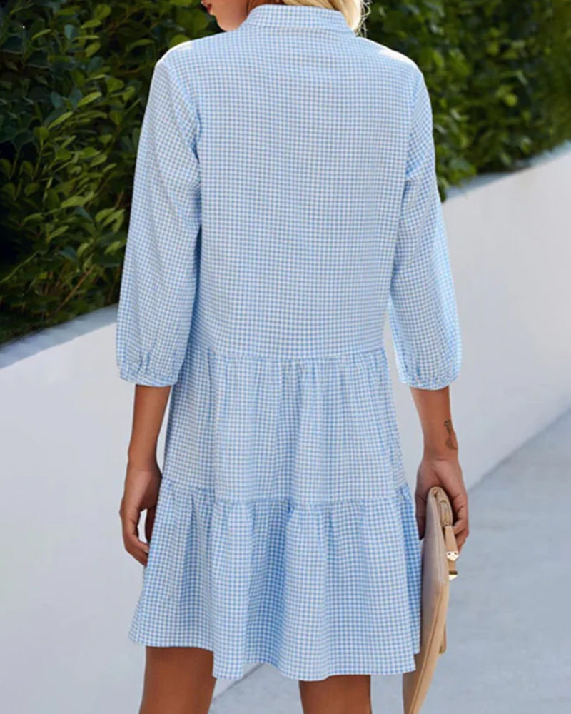 Hilda™ - Prachtige Blauwe Midi-jurk voor Dames