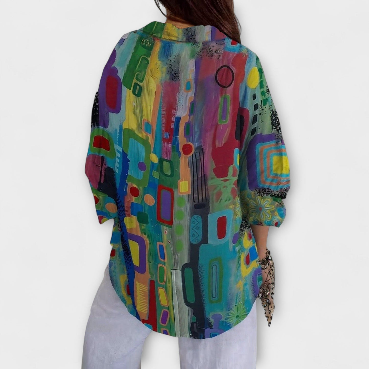Lona | Abstracte Knopenblouse