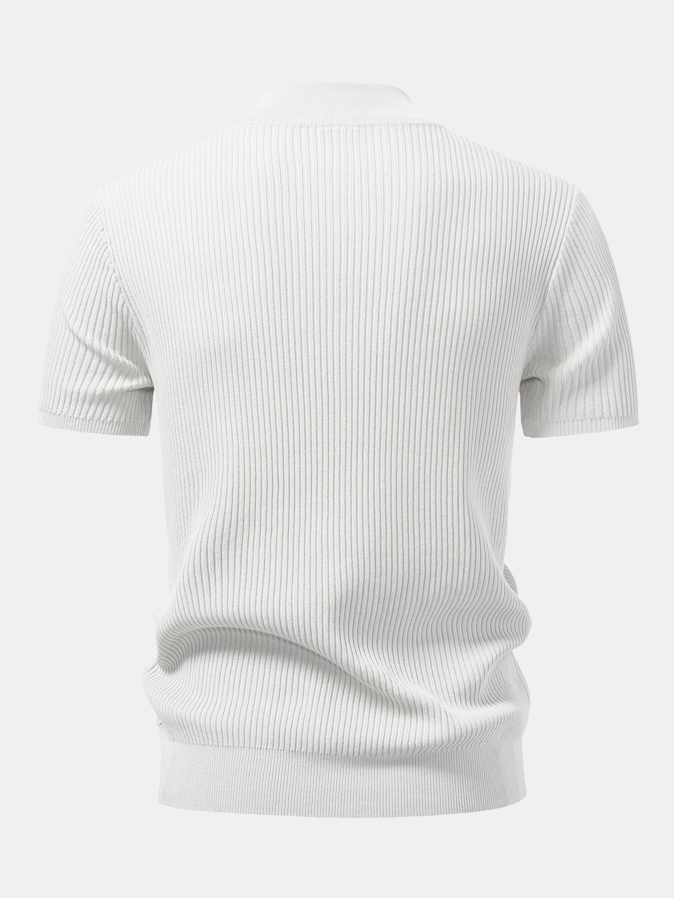 Geribbelde Coltrui - Gebreide T-shirt