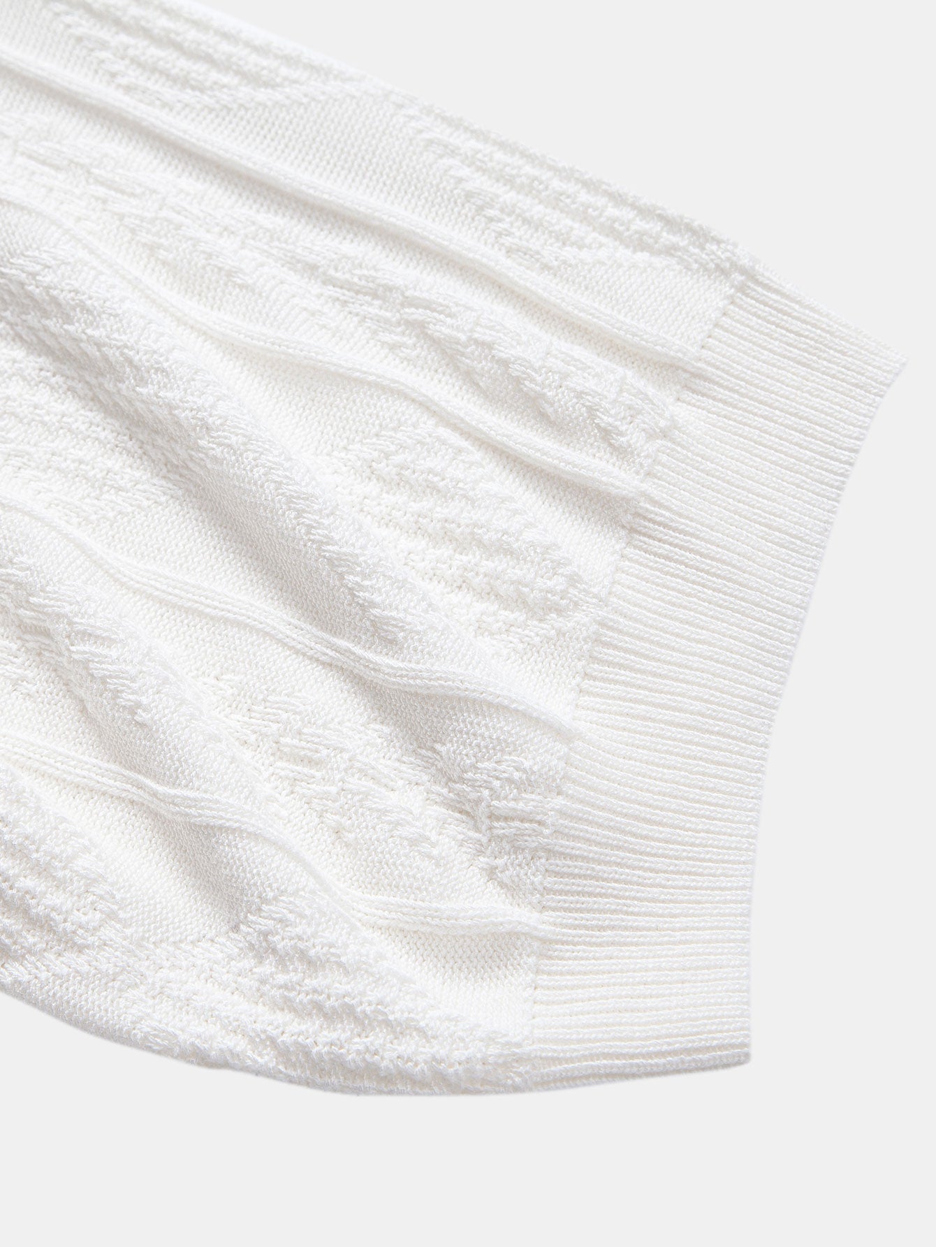 Geometric Jacquard Knit Polo Shirt