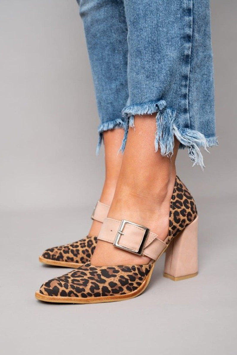 Avano™ | Elegante lederen sandalen met luipaardprint, stabiele hak en superieur comfort