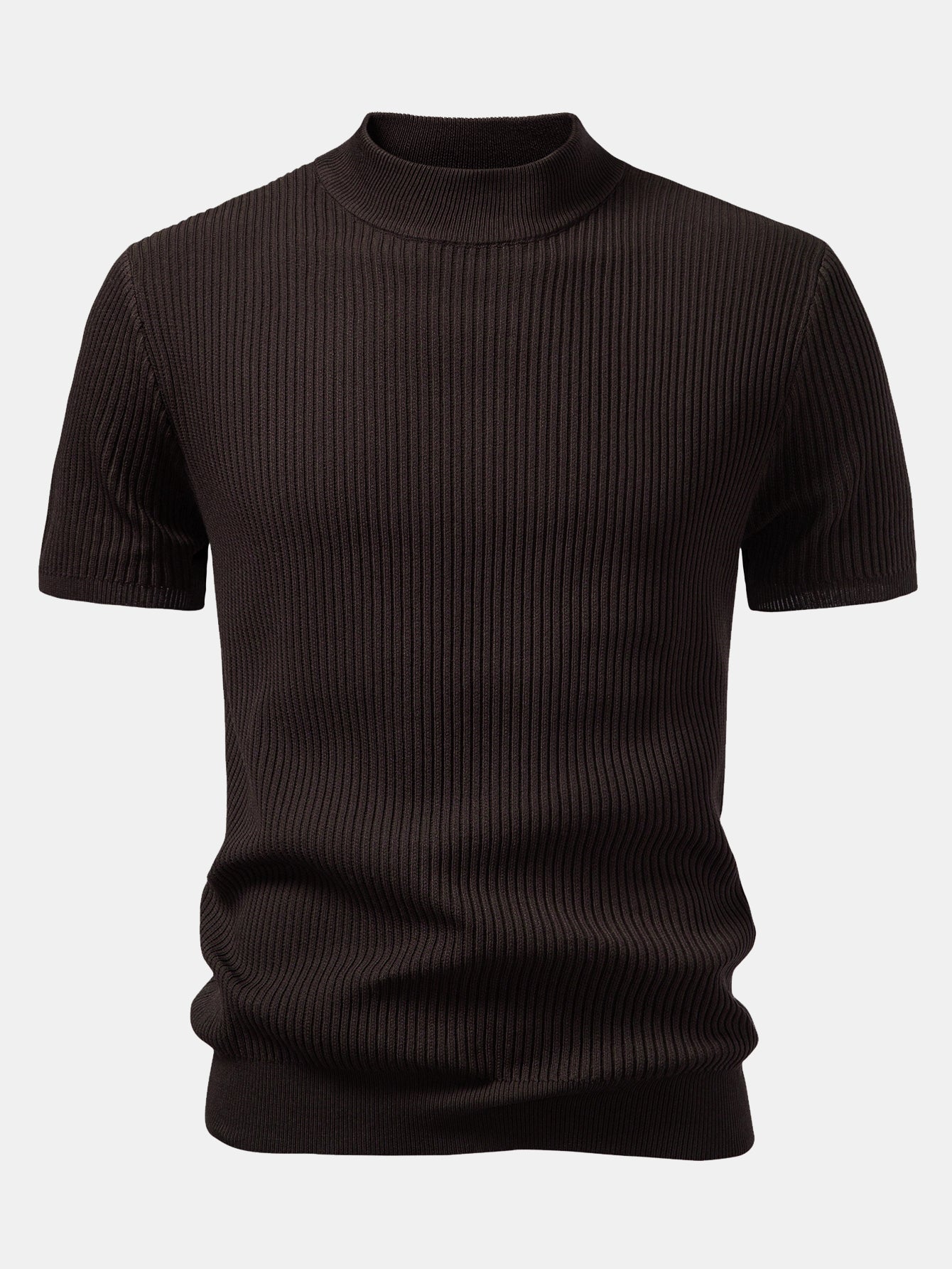 Geribbelde Coltrui - Gebreide T-shirt