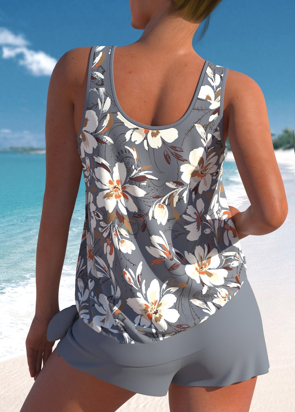 Ari | Elegante Asymmetrische High-Waist Tankini