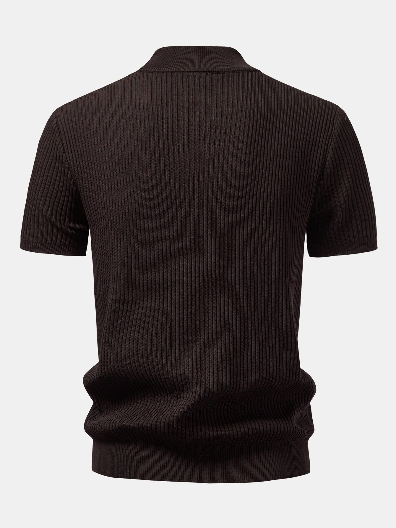 Geribbelde Coltrui - Gebreide T-shirt