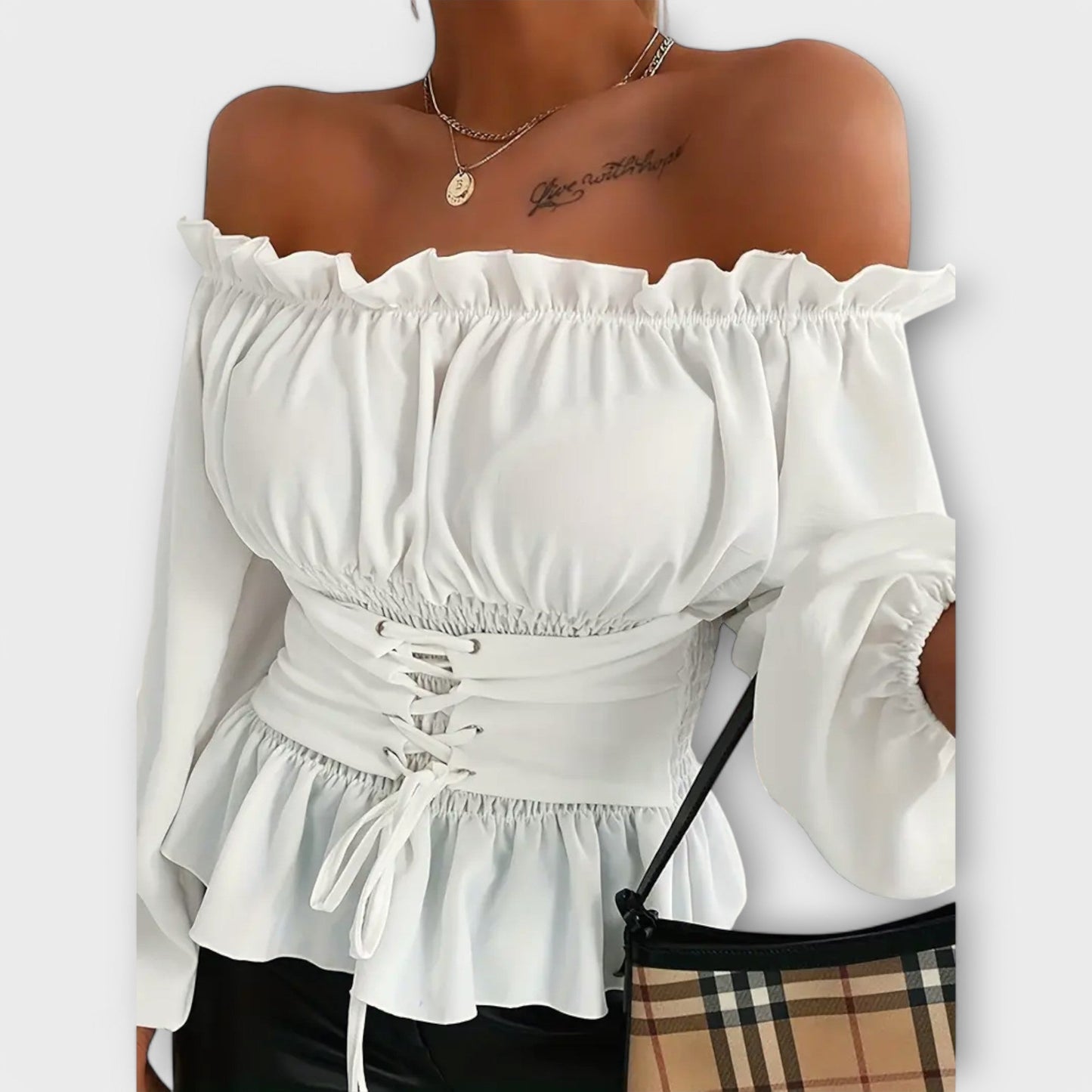 Amelia – Blouse met Rimpeldetails