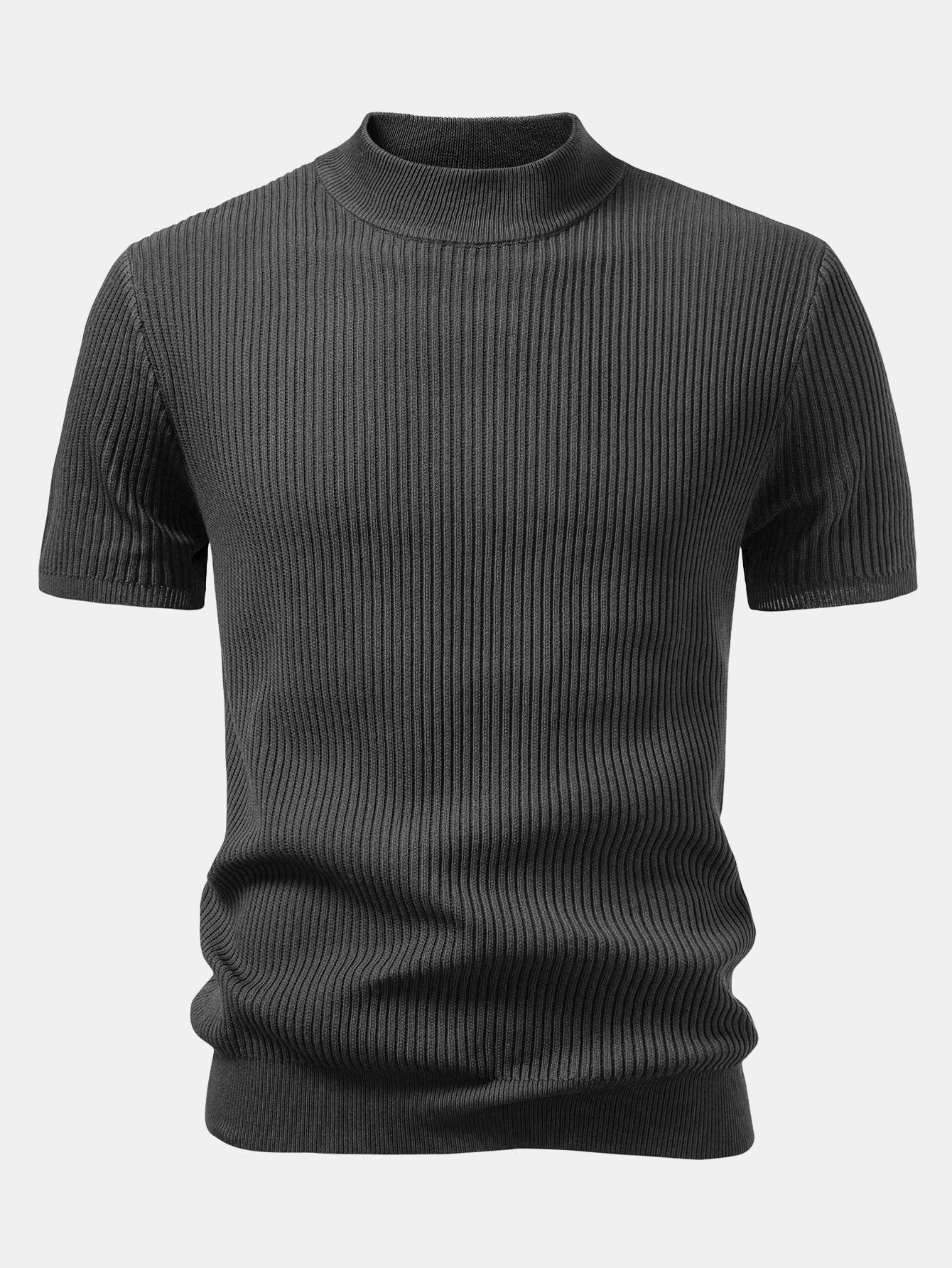 Geribbelde Coltrui - Gebreide T-shirt