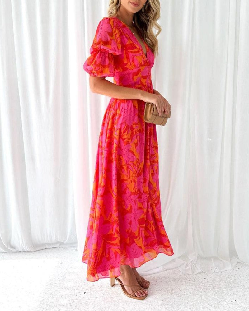 Alva™ | Maxi Jurk met Ballonmouwen