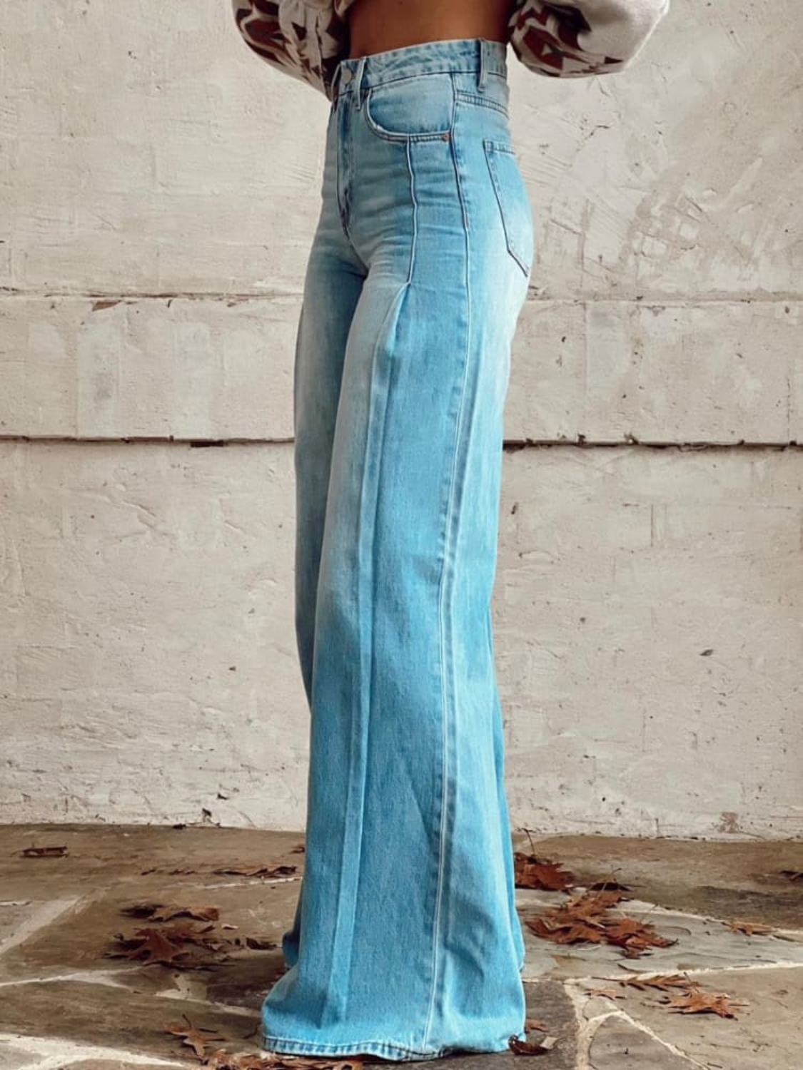 Layla | Klassieke Lichtgewassen Wijde Pantalon