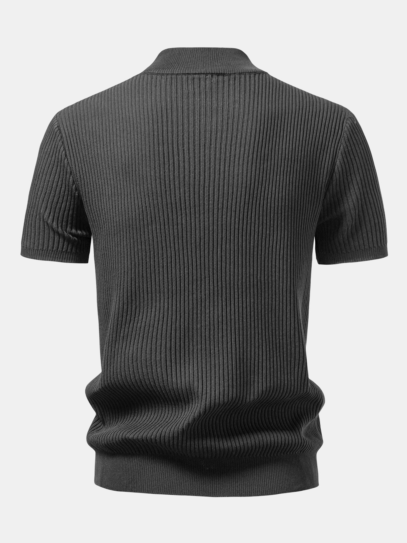 Geribbelde Coltrui - Gebreide T-shirt