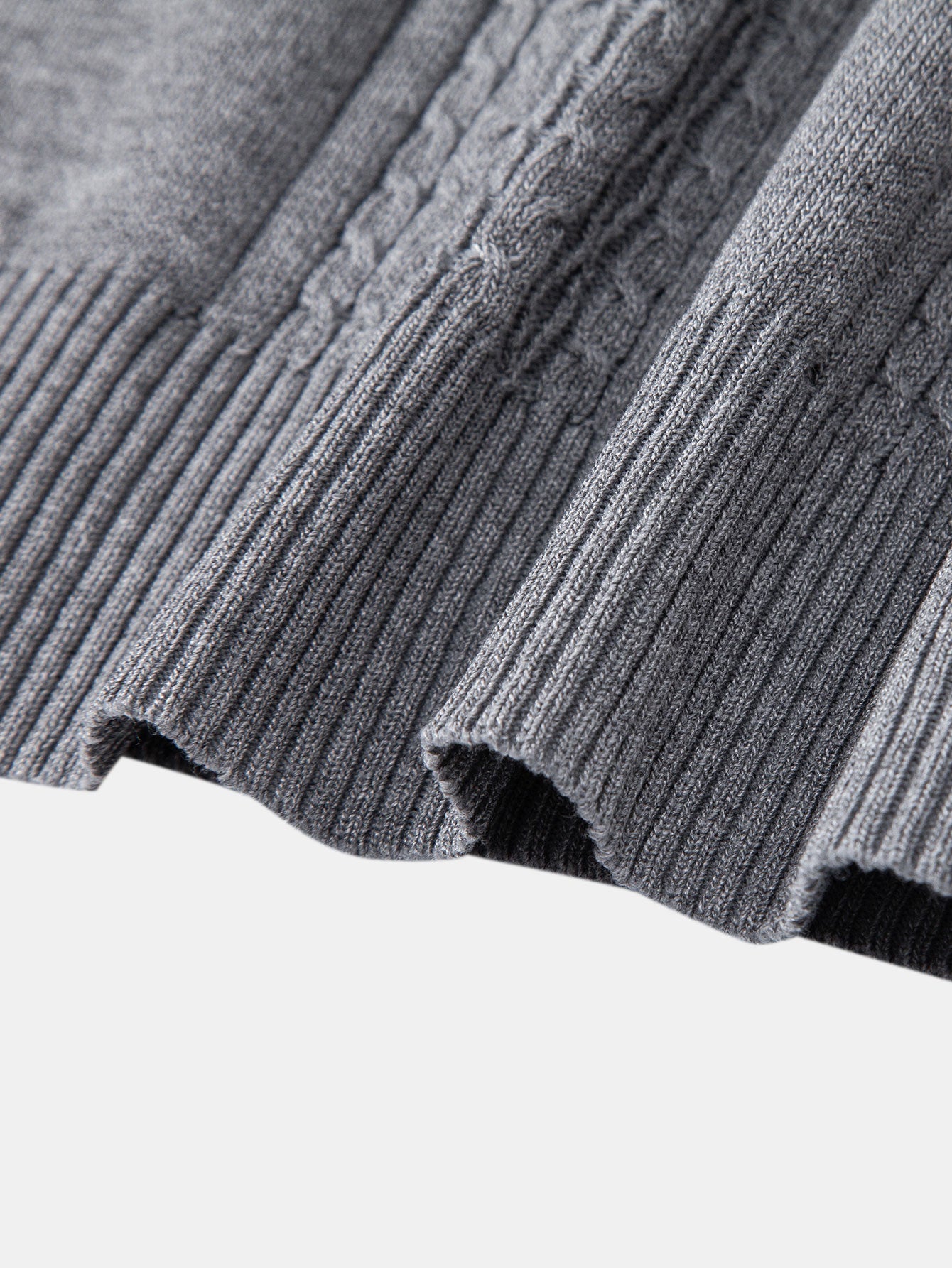 Twisted Jacquard Knit Zip Polo Shirt