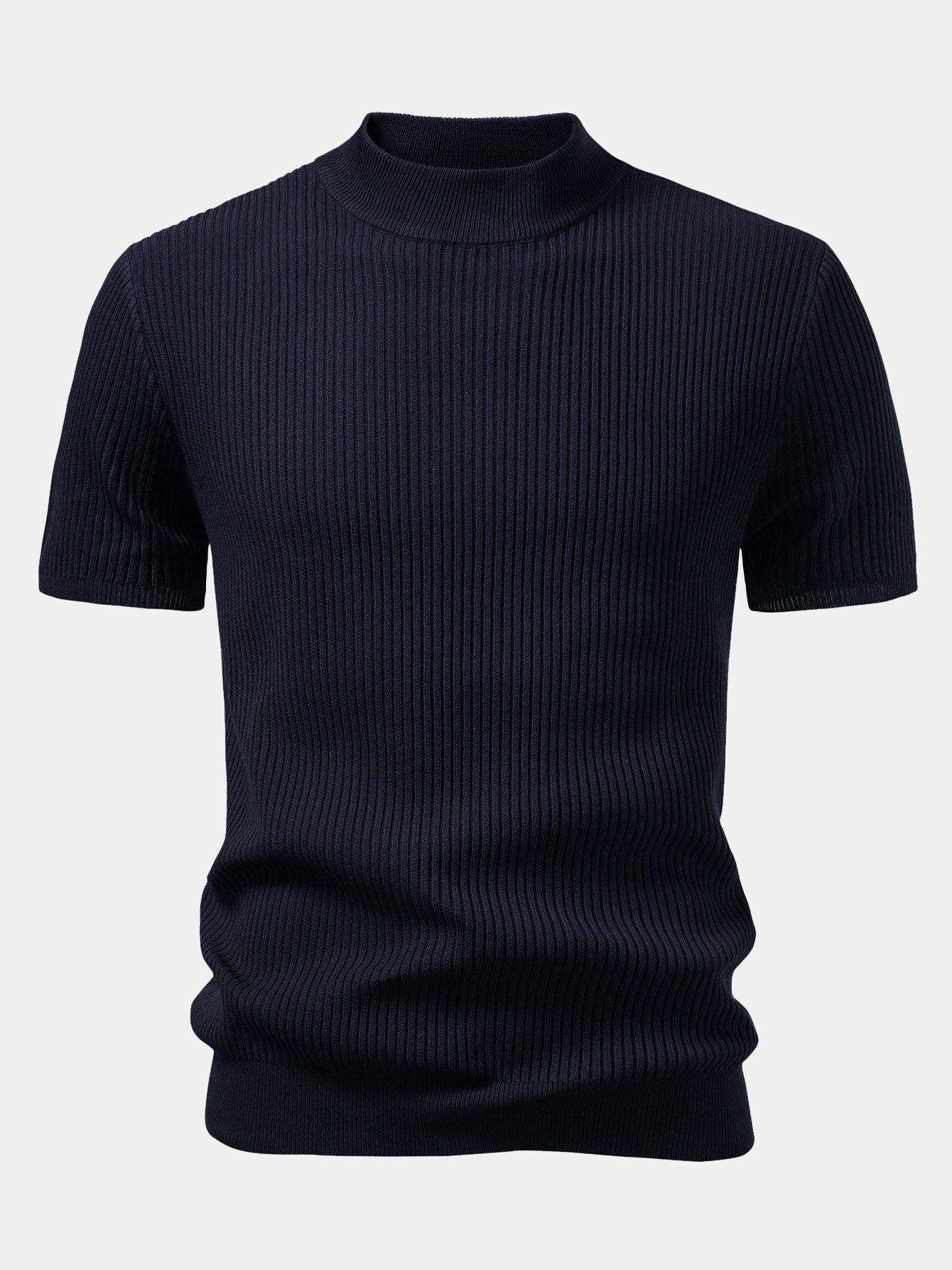 Geribbelde Coltrui - Gebreide T-shirt