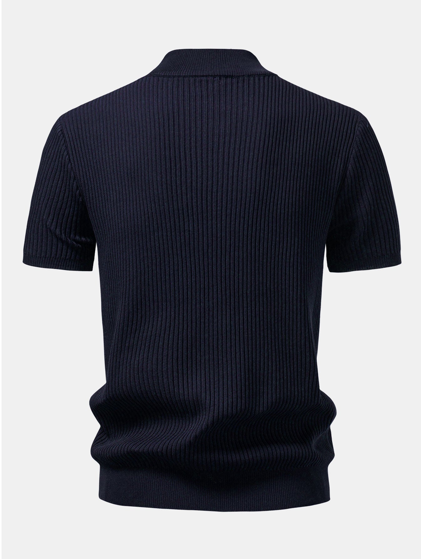 Geribbelde Coltrui - Gebreide T-shirt