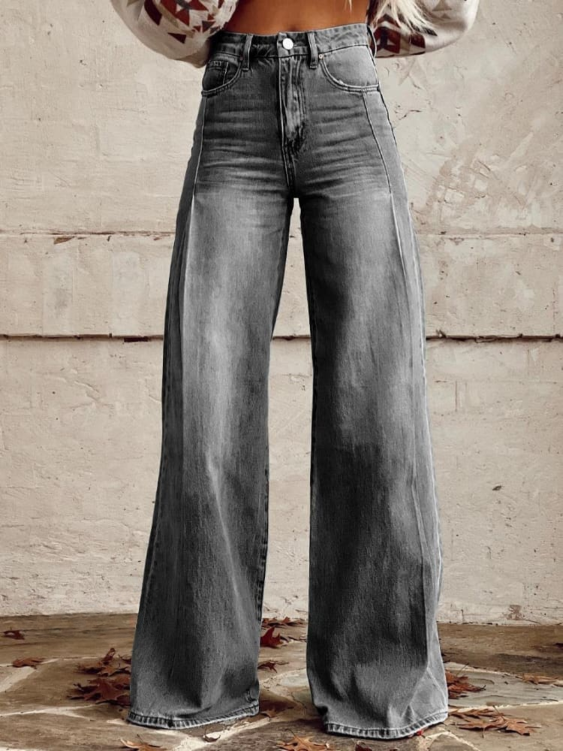 Layla | Klassieke Lichtgewassen Wijde Pantalon