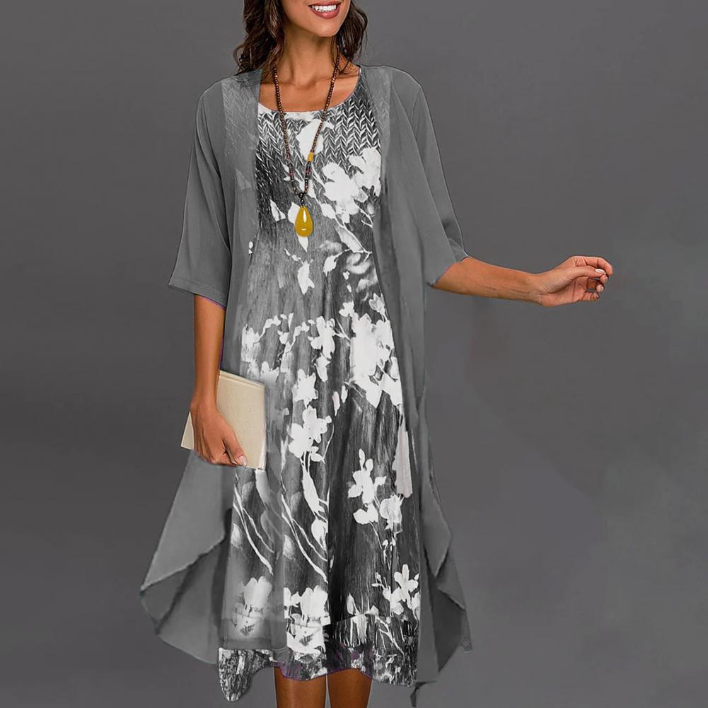 Aria™ - Elegante Bloemenprint Jurk Twee-delige Set