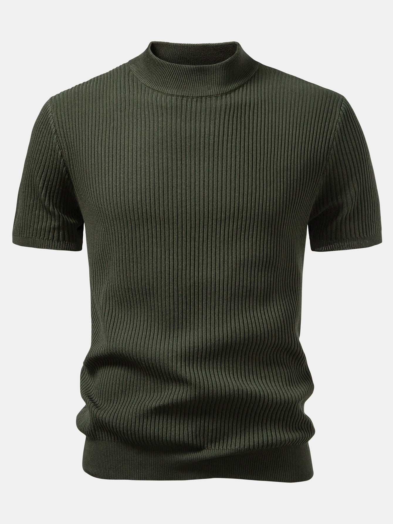 Geribbelde Coltrui - Gebreide T-shirt