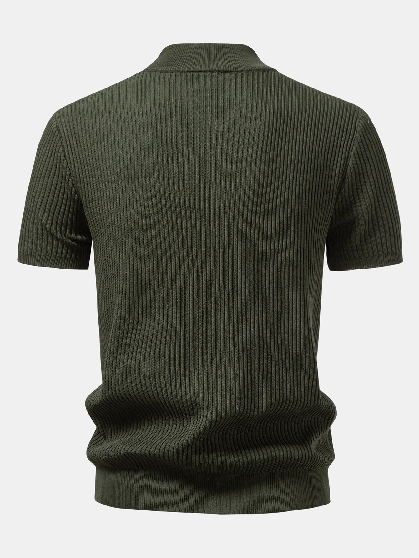 Geribbelde Coltrui - Gebreide T-shirt