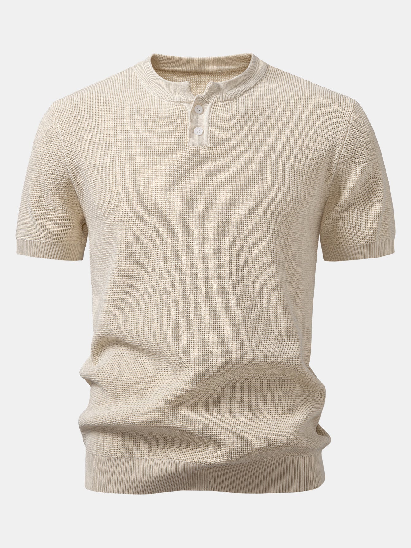 Waffle Knit Henley Shirt