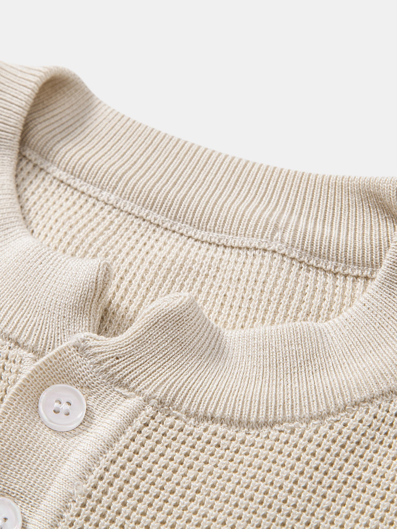 Waffle Knit Henley Shirt