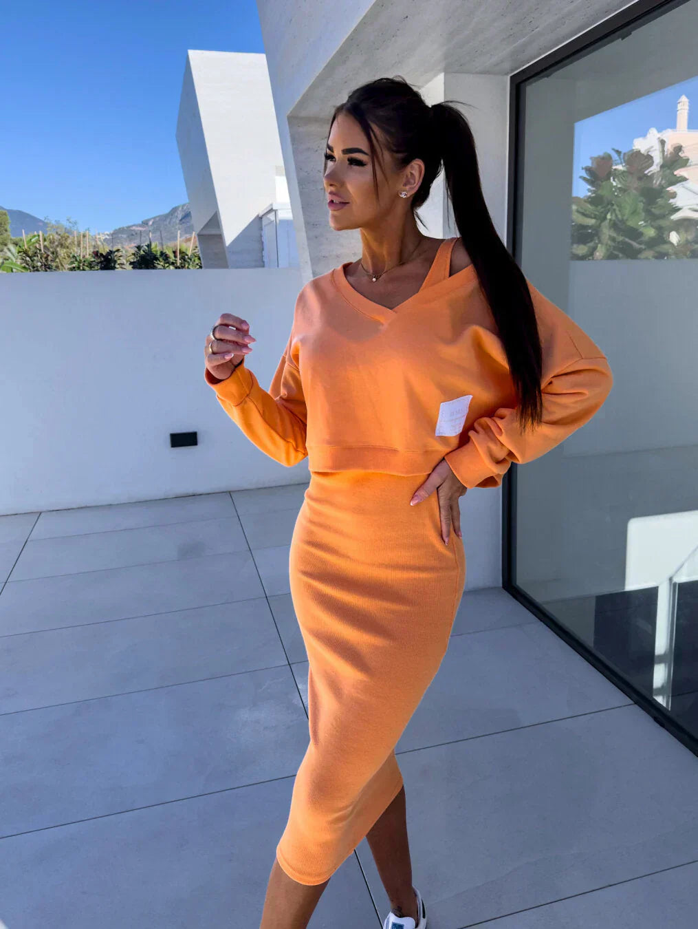 Laurine – Casual Jurk & Sweatshirt