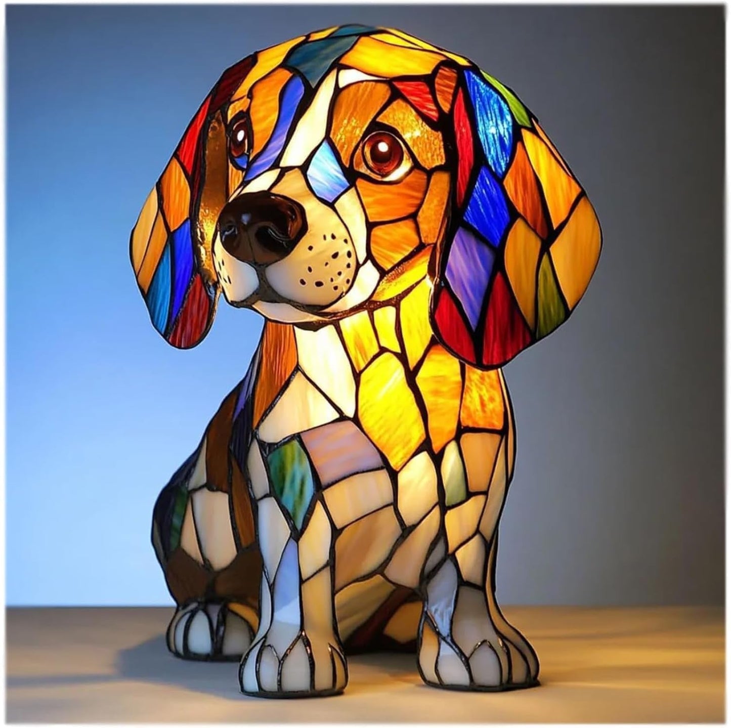 Coco | Magische hondenlamp van gekleurd glas