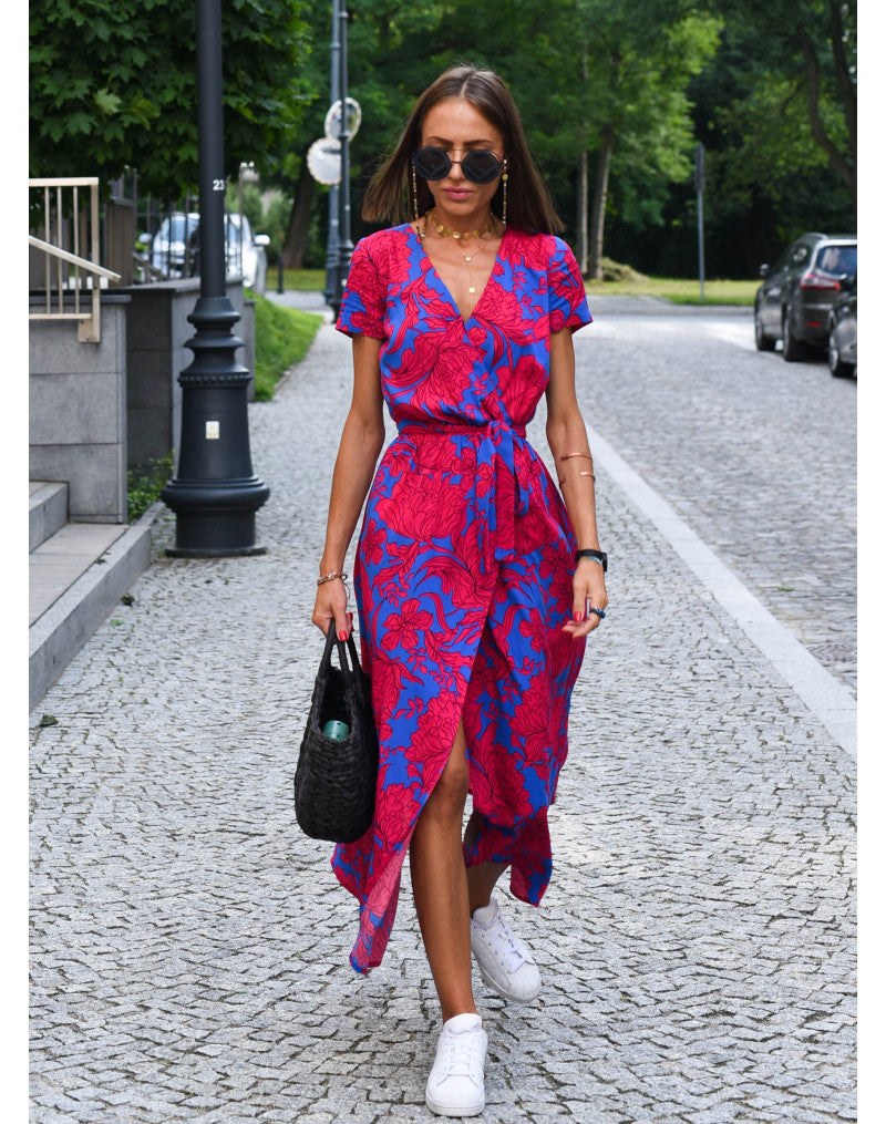 Nadine™ | Midi Bloemenjurk