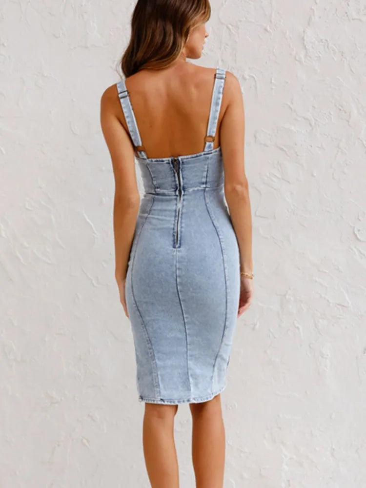 Élodie - Elegante Denim Jurk