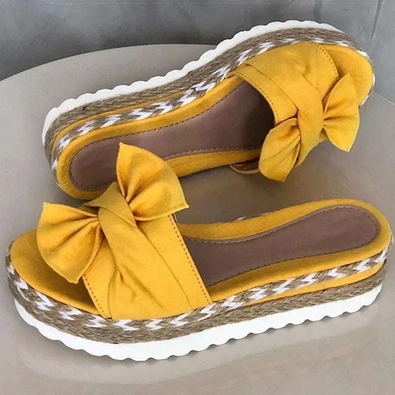 LW™ | Soleil – Zomerse Platform Sandalen met Strik