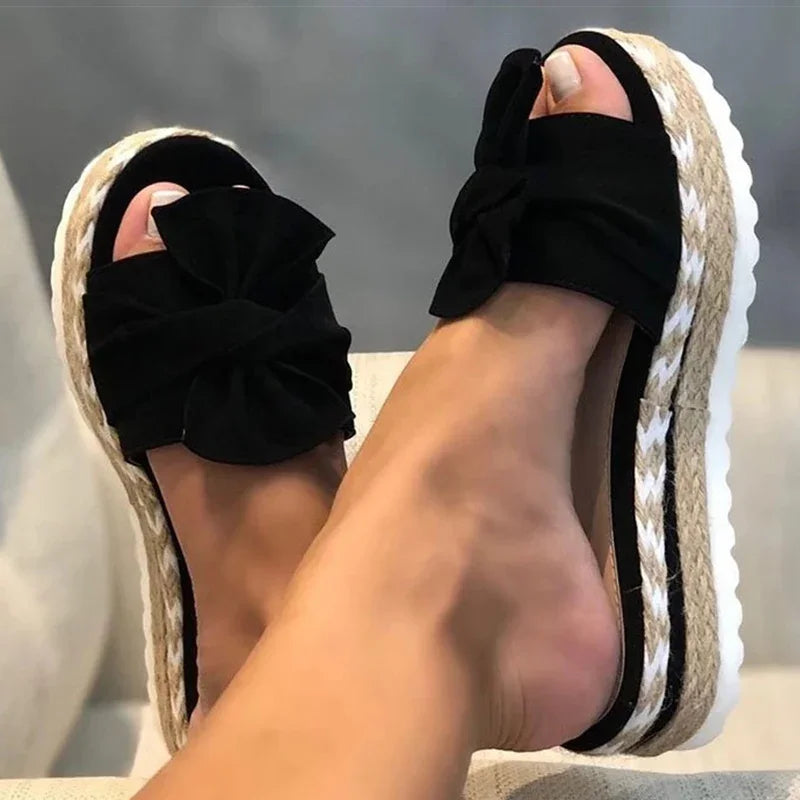LW™ | Soleil – Zomerse Platform Sandalen met Strik