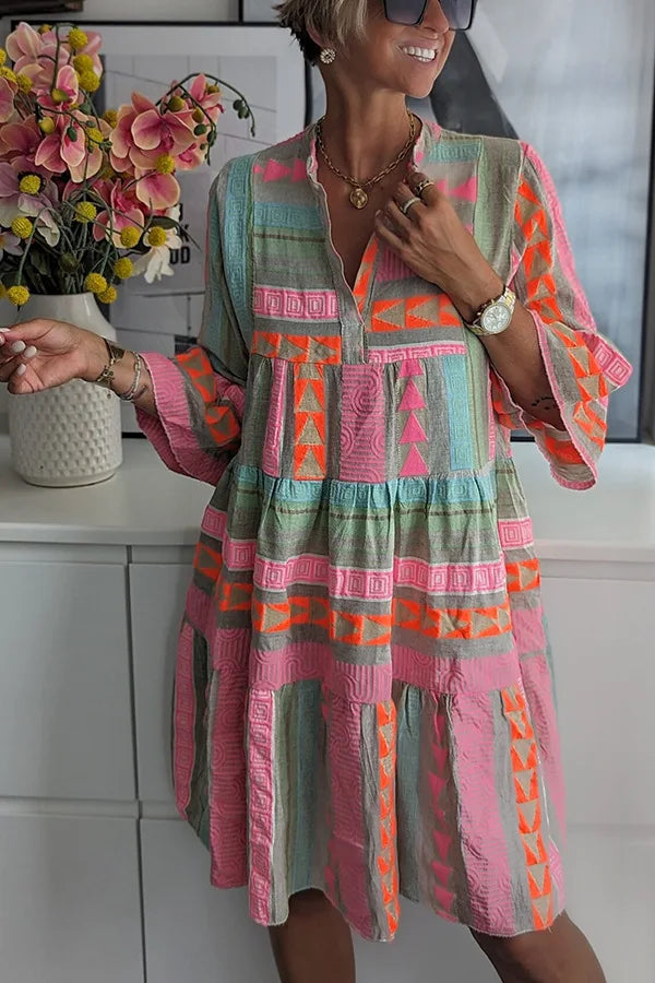 Ava - Chic V-hals Katoen Hennep Zomerjurk