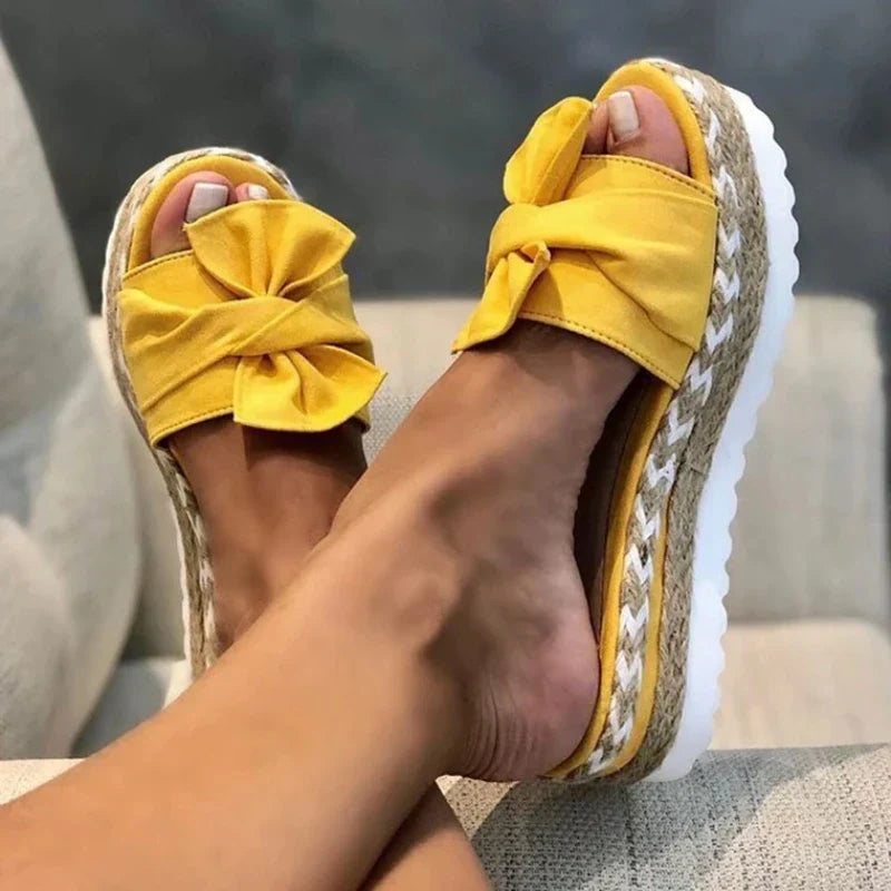 LW™ | Soleil – Zomerse Platform Sandalen met Strik