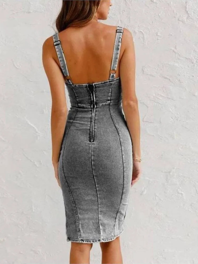 Élodie - Elegante Denim Jurk