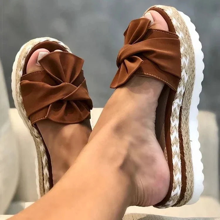 LW™ | Soleil – Zomerse Platform Sandalen met Strik
