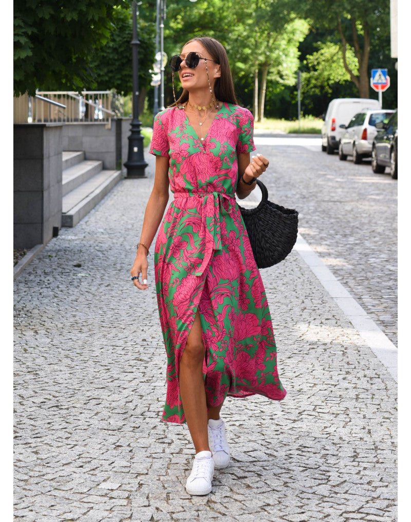 Nadine™ | Midi Bloemenjurk